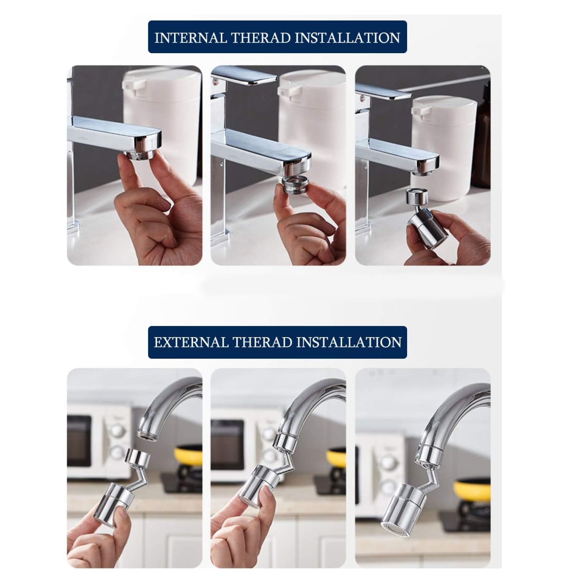 Miniatura 4 de Grifo Giratorio Cabezal Lavamanos 720gra